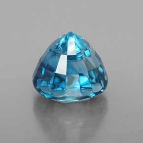 Zircon bleue naturelle coupe roude, 4,38 ct, VVS