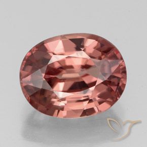 3.16ct Naturel Rose foncé Zircon, ovale, VVS
