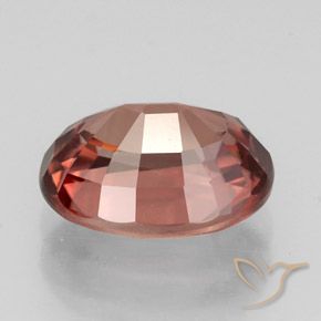 Zircon Rose foncé naturelle ovale, 3.16 ct, VVS
