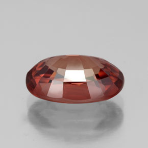 Zircon rouge naturelle coupe ovale, 4,02 ct, VVS