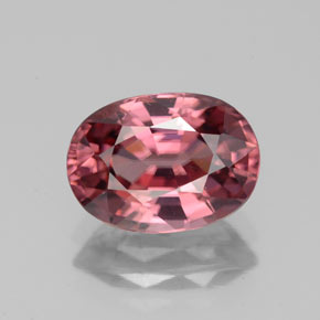 Zircon rose naturelle coupe ovale, 3,53 ct, VVS