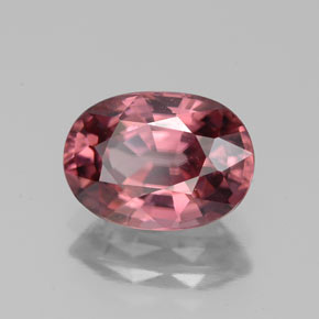 Zircon rose naturelle coupe ovale, 3,53 ct, VVS