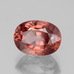 Zircon orange naturelle coupe ovale, 4,43 ct, VVS