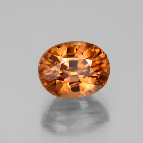 Zircon orange naturelle coupe ovale, 4,07 ct, VVS