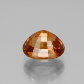 Zircon orange naturelle coupe ovale, 4,07 ct, VVS