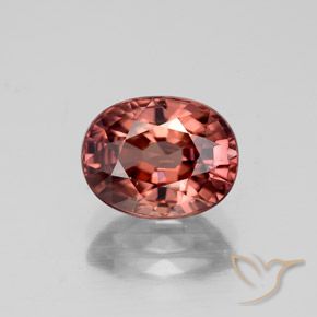 3.29ct Naturel Rouge cramoisi pâle Zircon, ovale, VS