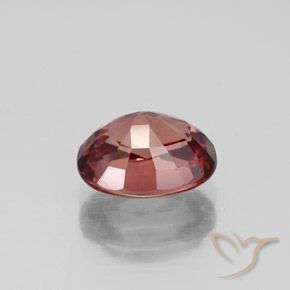 Zircon Rouge cramoisi pâle naturelle ovale, 3.29 ct, VS