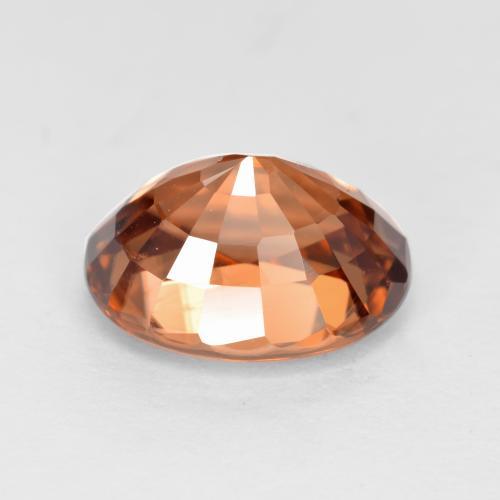 Zircon orange naturelle coupe ovale, 3,23 ct, VVS