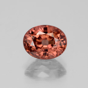 Zircon orange naturelle coupe ovale, 3,34 ct, VVS