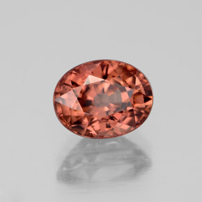 Zircon orange naturelle coupe ovale, 3,34 ct, VVS