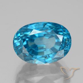 Zircon Bleu naturelle ovale, 9.25 ct, VS