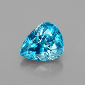 Zircon bleue naturelle en forme de poire, 3,00 ct, VVS-VS