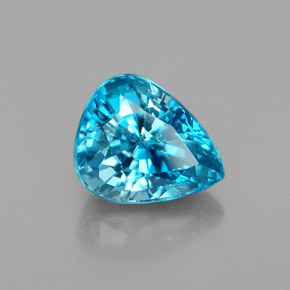 Zircon bleue naturelle en forme de poire, 3,00 ct, VVS-VS