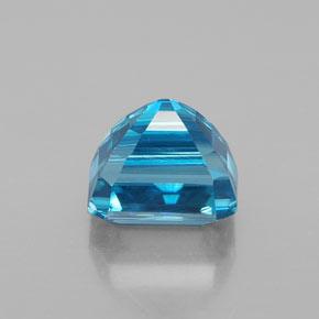 Zircon bleue naturelle taille émeraude, 3,72 ct, VVS