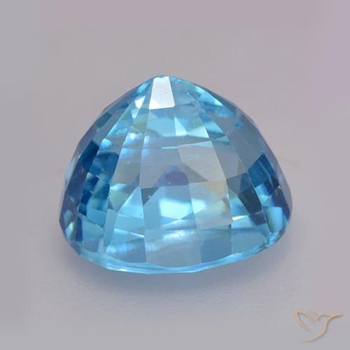 Zircon bleue naturelle coupe ovale, 3,06 ct, VVS