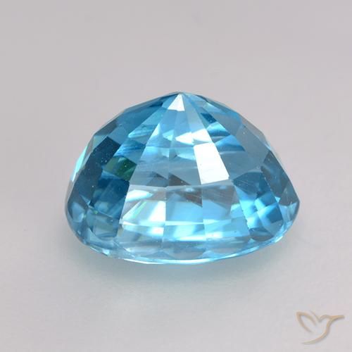 Zircon Bleu moyen naturelle ovale, 3.66 ct, VS