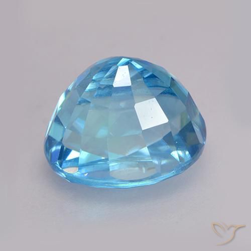 Zircon Bleu moyen naturelle ovale, 3.79 ct, VVS