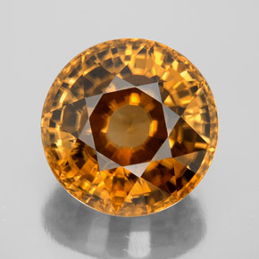 Zircon Jaune doré naturelle Coupe roude, 21.65 ct, VVS
