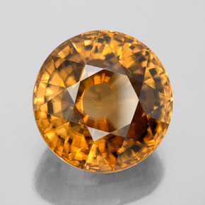 Zircon Jaune doré naturelle Coupe roude, 21.65 ct, VVS
