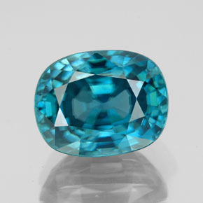 Zircon bleue naturelle coupe ovale, 7,22 ct, VVS