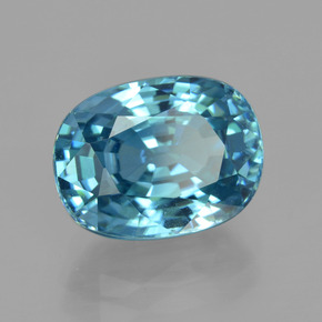 Zircon bleue naturelle coupe ovale, 7,22 ct, VVS