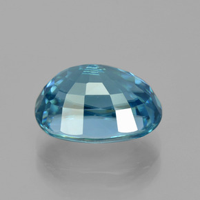 Zircon bleue naturelle coupe ovale, 7,22 ct, VVS