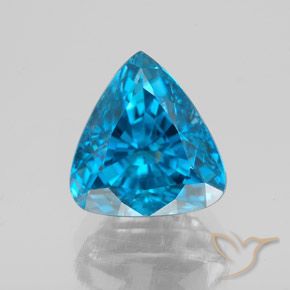 Zircon bleu électrique naturelle trillion, 5,82 ct, VS-SI