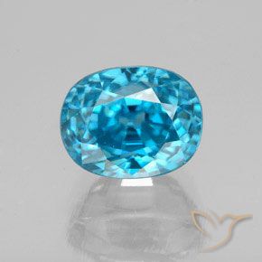 5.12ct Naturel Bleu électrique Zircon, ovale, VS