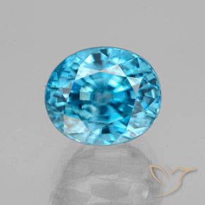 5.13ct Naturel Bleu intense Zircon, ovale, VVS-VS