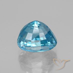 Zircon Bleu intense naturelle ovale, 5.13 ct, VVS-VS