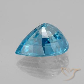 Zircon Bleu moyen naturelle En forme de poire, 5.75 ct, VS