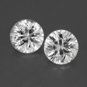 Achetez naturel ct Blanc Zircon gems, Coupe roude, En provenance Cambodge chez GemSelect. En stock, livraison internationale!