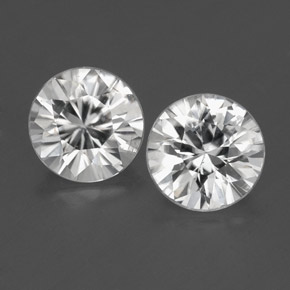 Achetez naturel ct blanc zircon gems, coupe roude, en provenance cambodge chez gemselect. en stock, livraison internationale!
