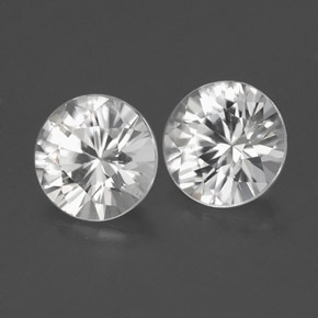 Achetez naturel ct blanc zircon gems, coupe roude, en provenance cambodge chez gemselect. en stock, livraison internationale!