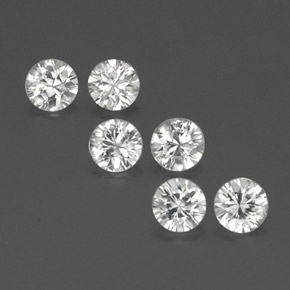 Achetez naturel ct Blanc Zircon gems, Coupe roude, En provenance Cambodge chez GemSelect. En stock, livraison internationale!
