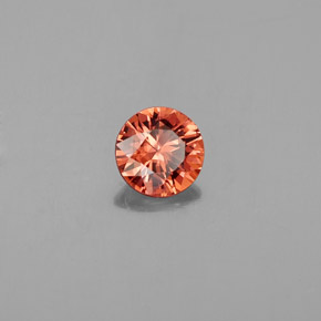 Zircon orange naturelle coupe roude, 0,71 ct, VVS