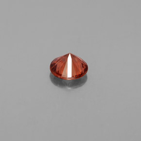 Zircon orange naturelle coupe roude, 0,71 ct, VVS