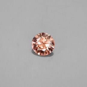 Zircon orange naturelle coupe roude, 0,73 ct, VS
