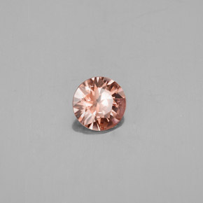 Zircon orange naturelle coupe roude, 0,73 ct, VS