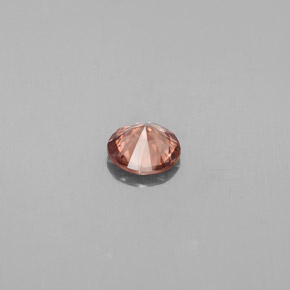 Zircon orange naturelle coupe roude, 0,73 ct, VS