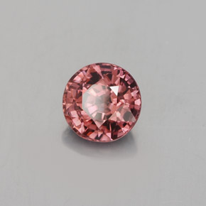 Zircon Rose Orange naturelle Coupe roude, 1.60 ct, VVS