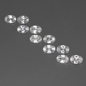 Achetez naturel 7,44ct blanc zircon gems, coupe ovale, en provenance cambodge chez gemselect. en stock, livraison internationale!