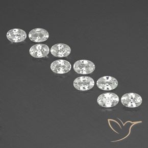 7.26ctw Naturel Blanc Zircon, ovale, VVS-VS
