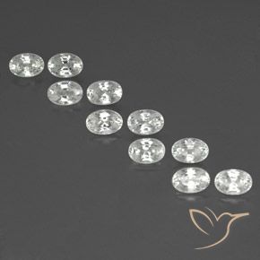 8.63ctw Naturel Blanc Zircon, ovale, VVS-VS