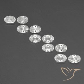 7.33ctw Naturel Blanc Zircon, ovale, VVS-VS