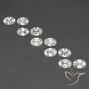 7.33ctw Naturel Blanc Zircon, ovale, VVS-VS