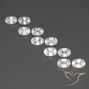 8.81ctw Naturel Blanc Zircon, ovale, VVS-VS