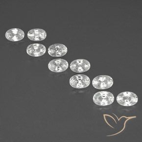 8.35ctw Naturel Blanc Zircon, ovale, VVS-VS