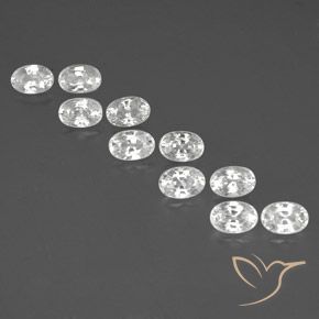 8.49ctw Naturel Blanc Zircon, ovale, VVS-VS