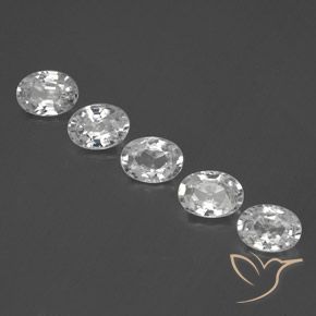 5.74ctw Naturel Blanc Zircon, ovale, VVS-VS